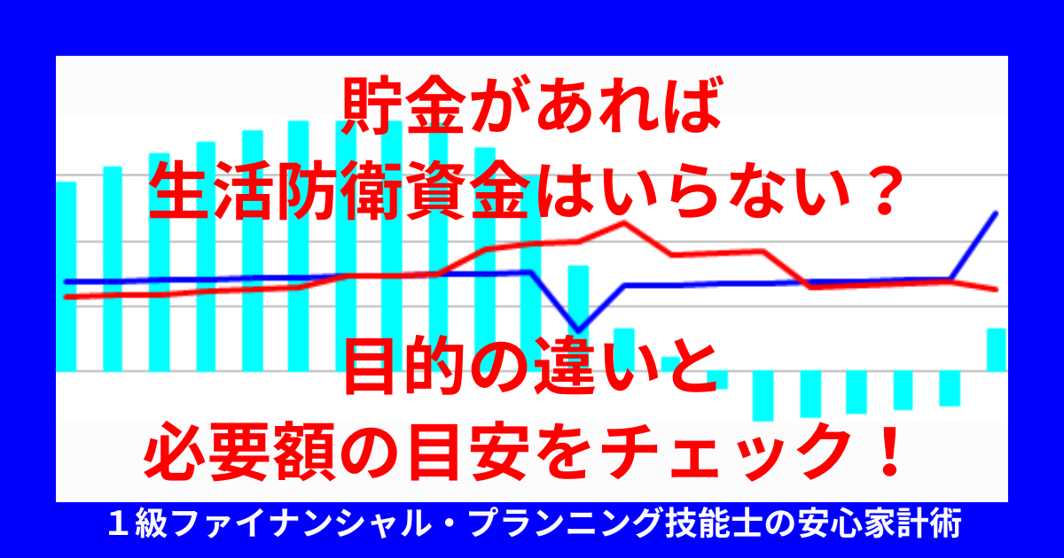 貯金があれば生活防衛資金はいらない?目的の違いと必要額の目安をチェック!