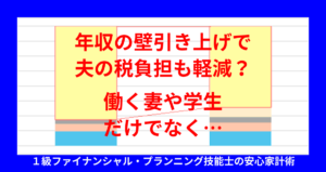 年収の壁引き上げで夫の税負担も軽減？働く妻や学生だけでなく…