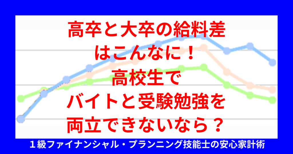 高卒と大卒の給料差はこんなに！高校生でバイトと受験勉強を両立できないなら？