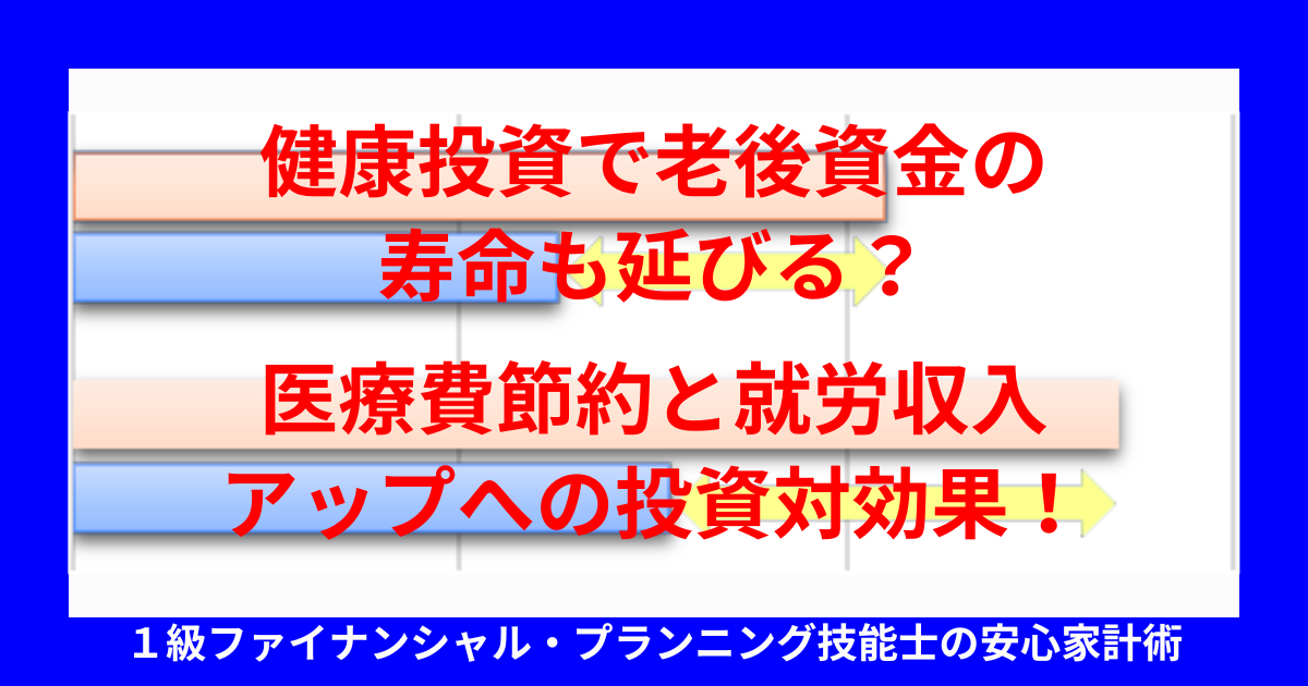 健康投資で老後資金の寿命も延びる?医療費節約と就労収入アップへの投資対効果!